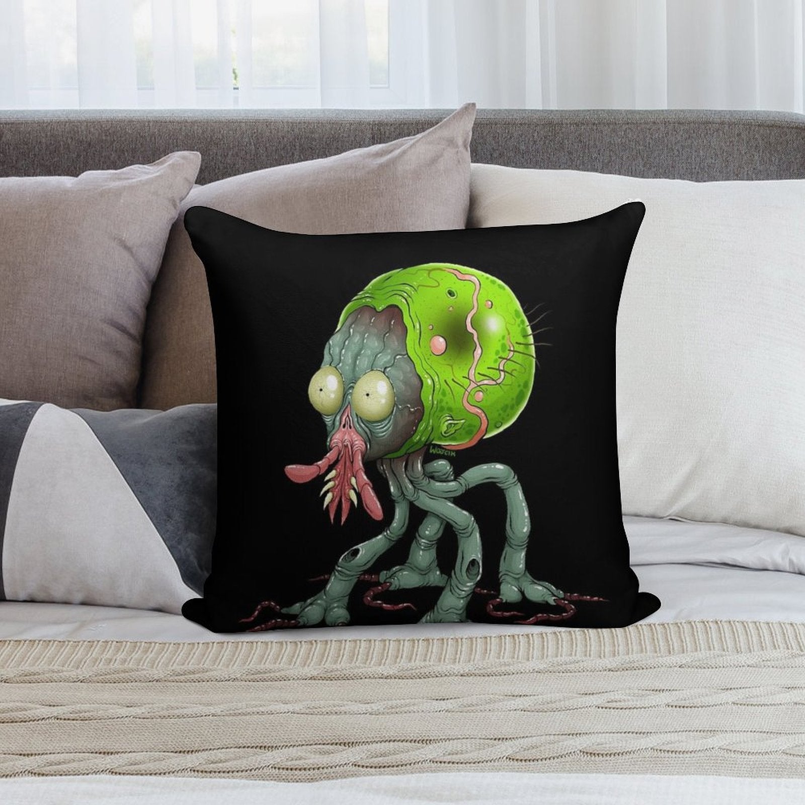 Tick Monster Soft Luxury Feel Throw Pillow