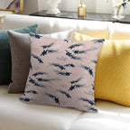 Orca in Motion  Blush Ocean Pattern Soft Hidden Zipper Throw Pillow
