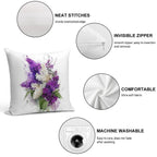Watercolor Lilacs Soft Hidden Zipper Throw Pillow