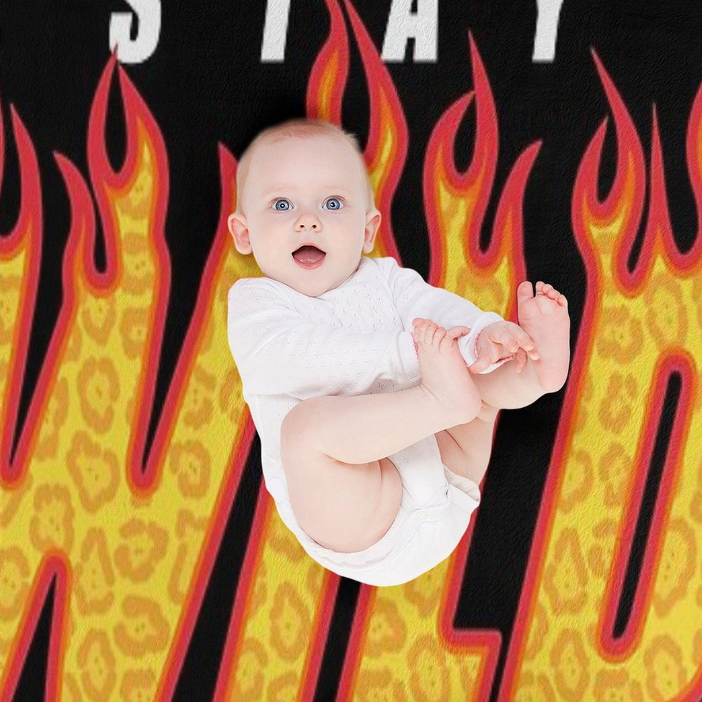 Stay Wild Fire Ben Azelart Lightweight Throw Blanket