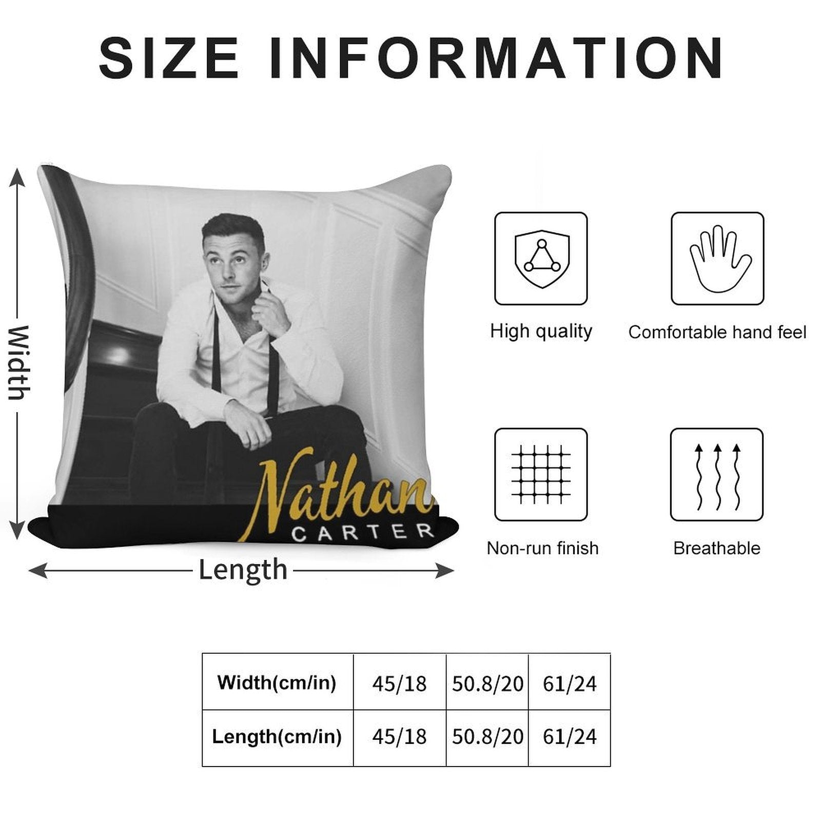 Handsome Nathan Carter Soft Luxury Feel Throw Pillow