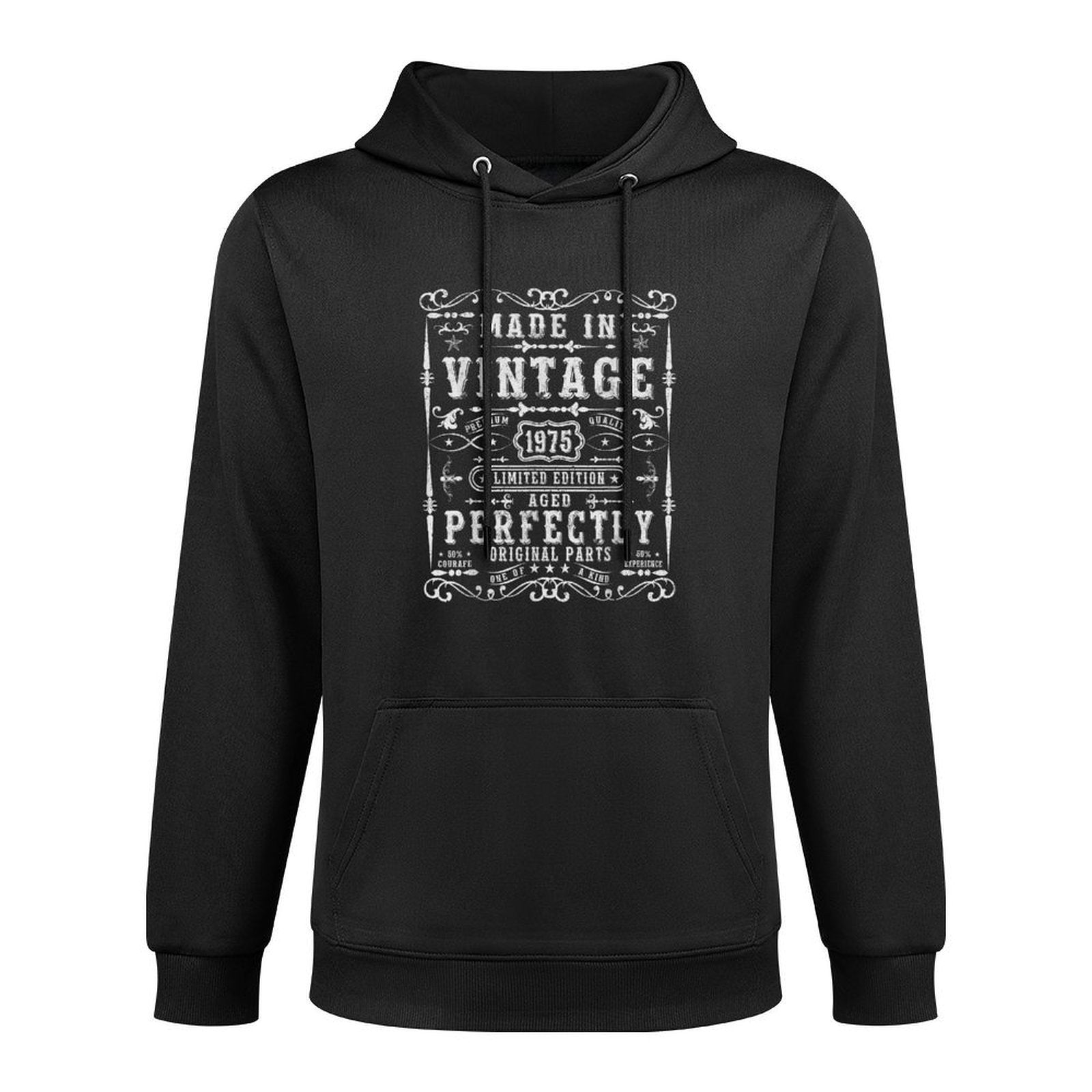 Vintage 50 Years Old Gift Decorations Men 1975 50th Birthday Adjustable Hood Hoodie