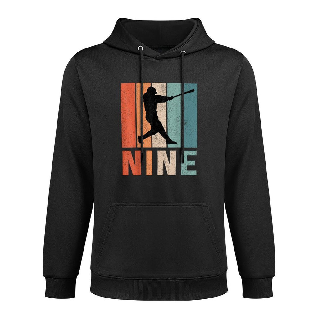 9th Birthday Retro Baseball Player Boys Kids 9 Years Old Colorfast Hoodie