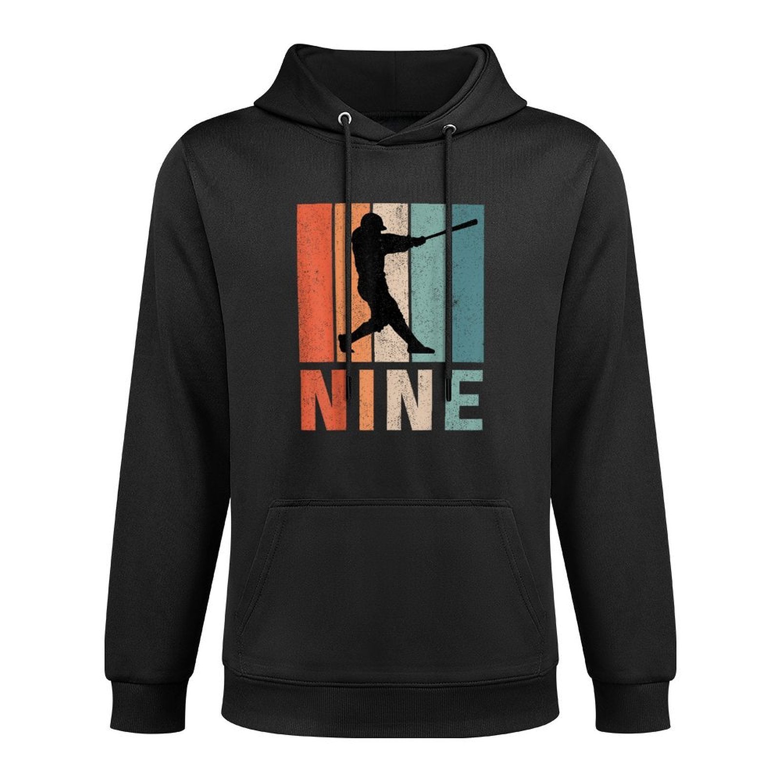 9th Birthday Retro Baseball Player Boys Kids 9 Years Old Colorfast Hoodie
