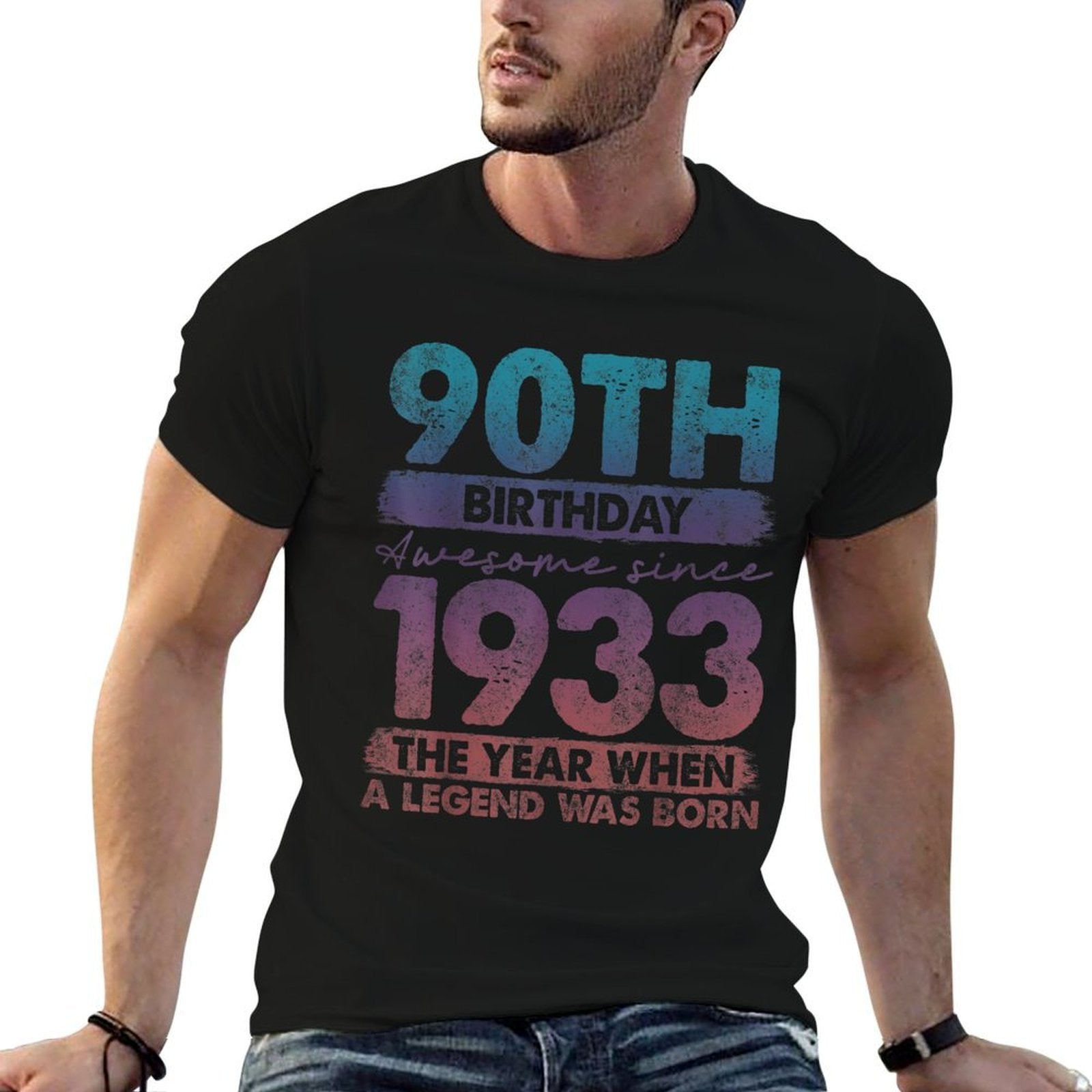 Vintage 1933 90 Year Old Gifts Limited Edition 90th Birthday  Oversized Silhouette T-Shirt