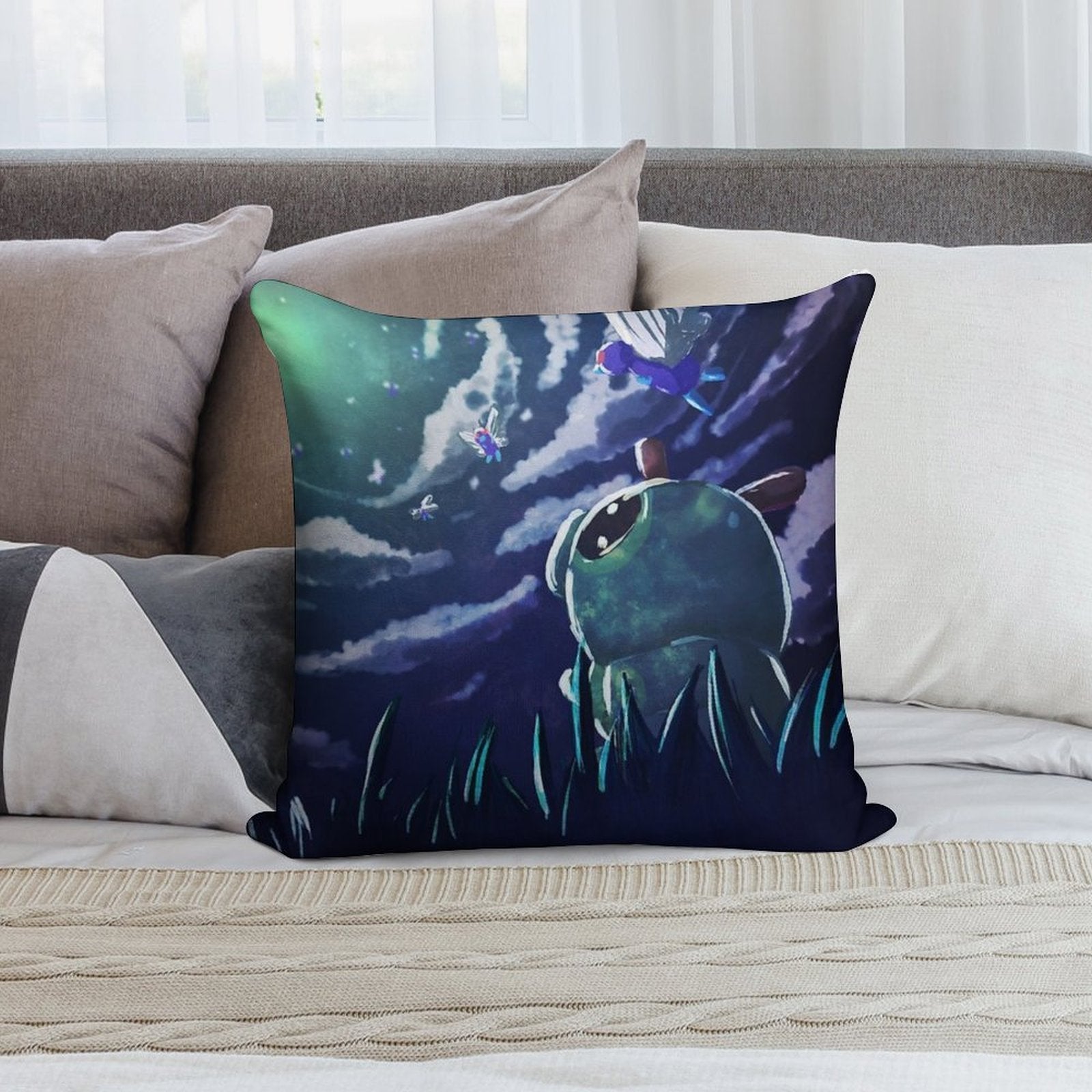 Dream of Caterpie Soft Skin-Friendly Throw Pillow