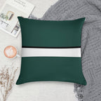 Hunter Green White And Black Banded Soft Style Accent Throw Pillow
