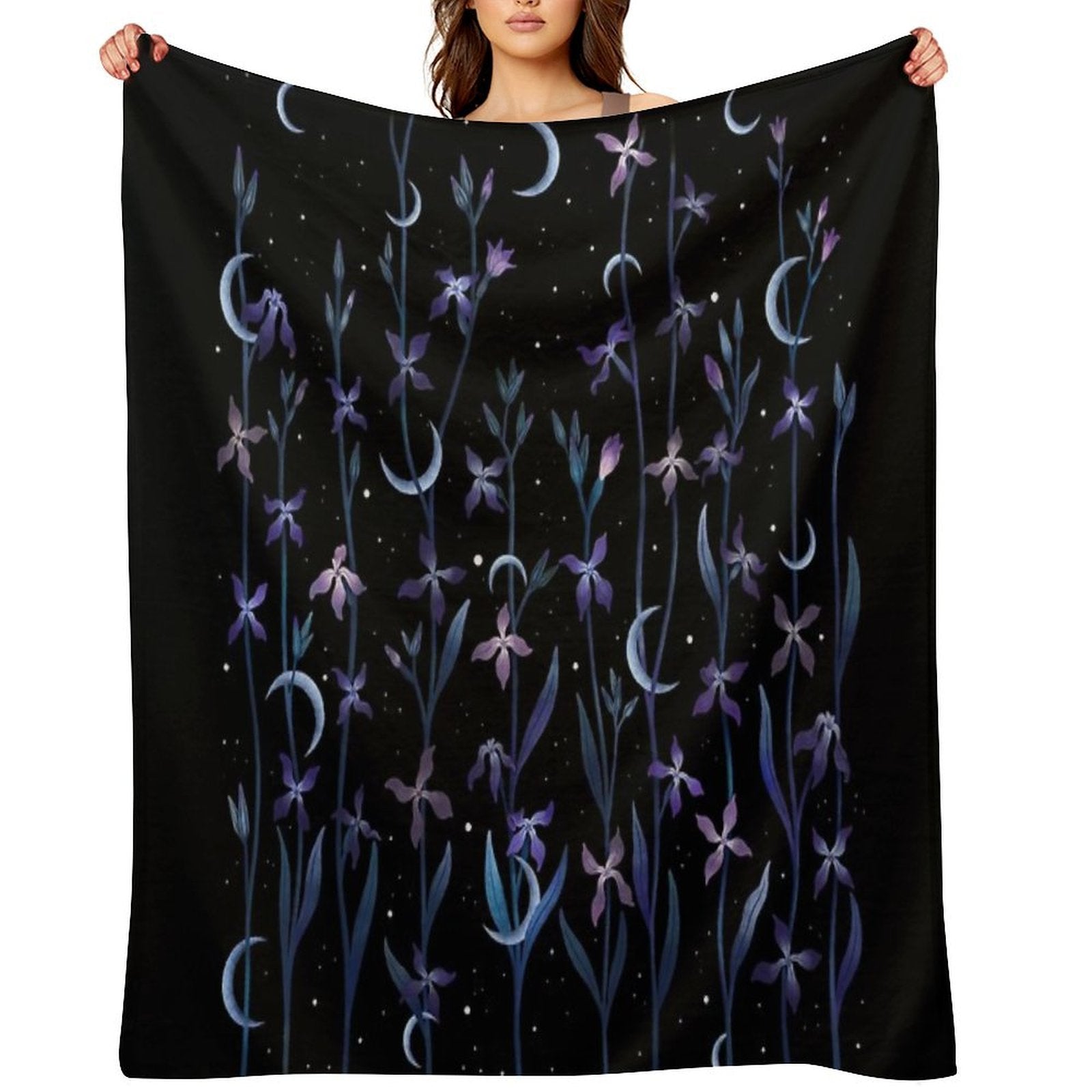 Greeting to The Moon - Matthiola Easy Care Throw Blanket