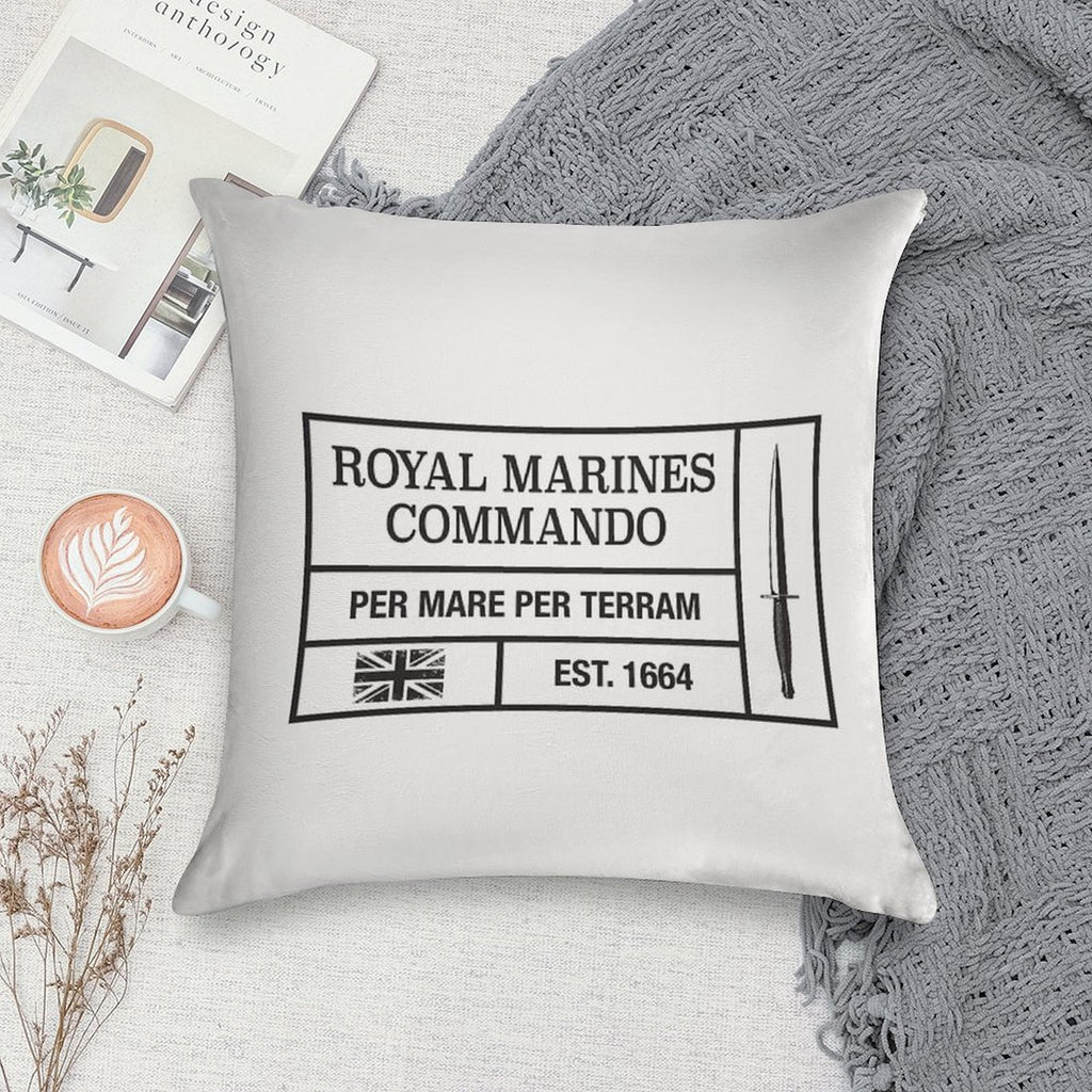 Royal Marines Commando Moto Per Mare Per Terram Soft Anti-Pilling Throw Pillow