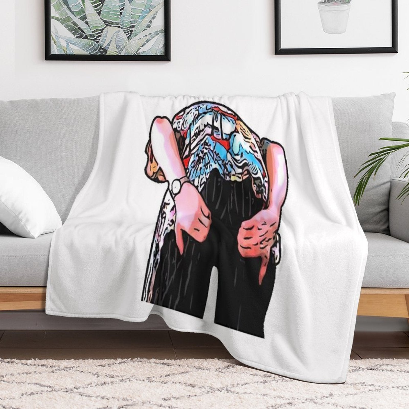Pet Detective Cartoon Travel-friendly Throw Blanket