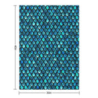 Mermaid Scales - Turquoise Blue Wrinkle-free Throw Blanket