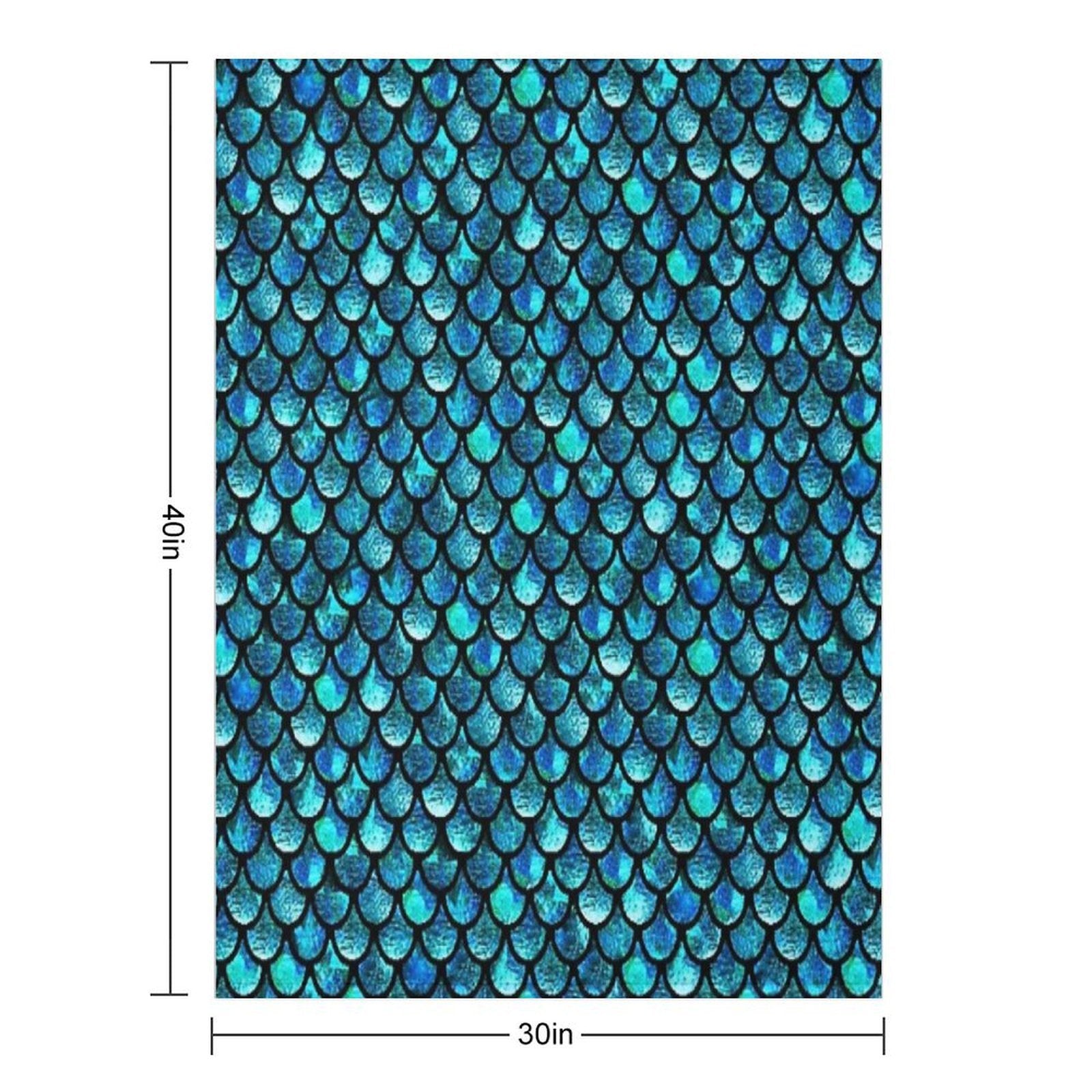 Mermaid Scales - Turquoise Blue Wrinkle-free Throw Blanket