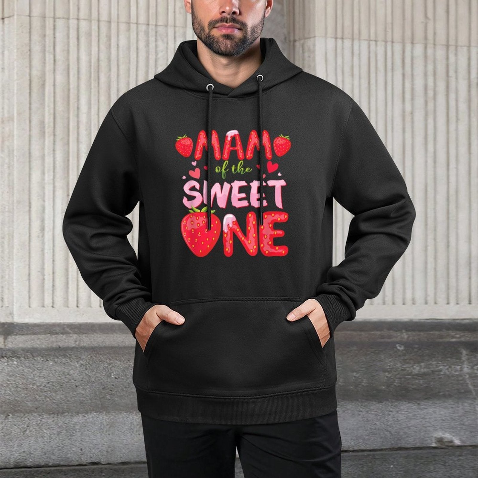 MAM Of The Sweet One Strawberry Birthday Family Party Shrink-Resistant Hoodie