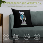 Half Robot Soft Luxury Feel Throw Pillow