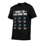 Fishing Things I Do In My Spare Time Funny Fishing Fisherman  Heathered Texture T-Shirt