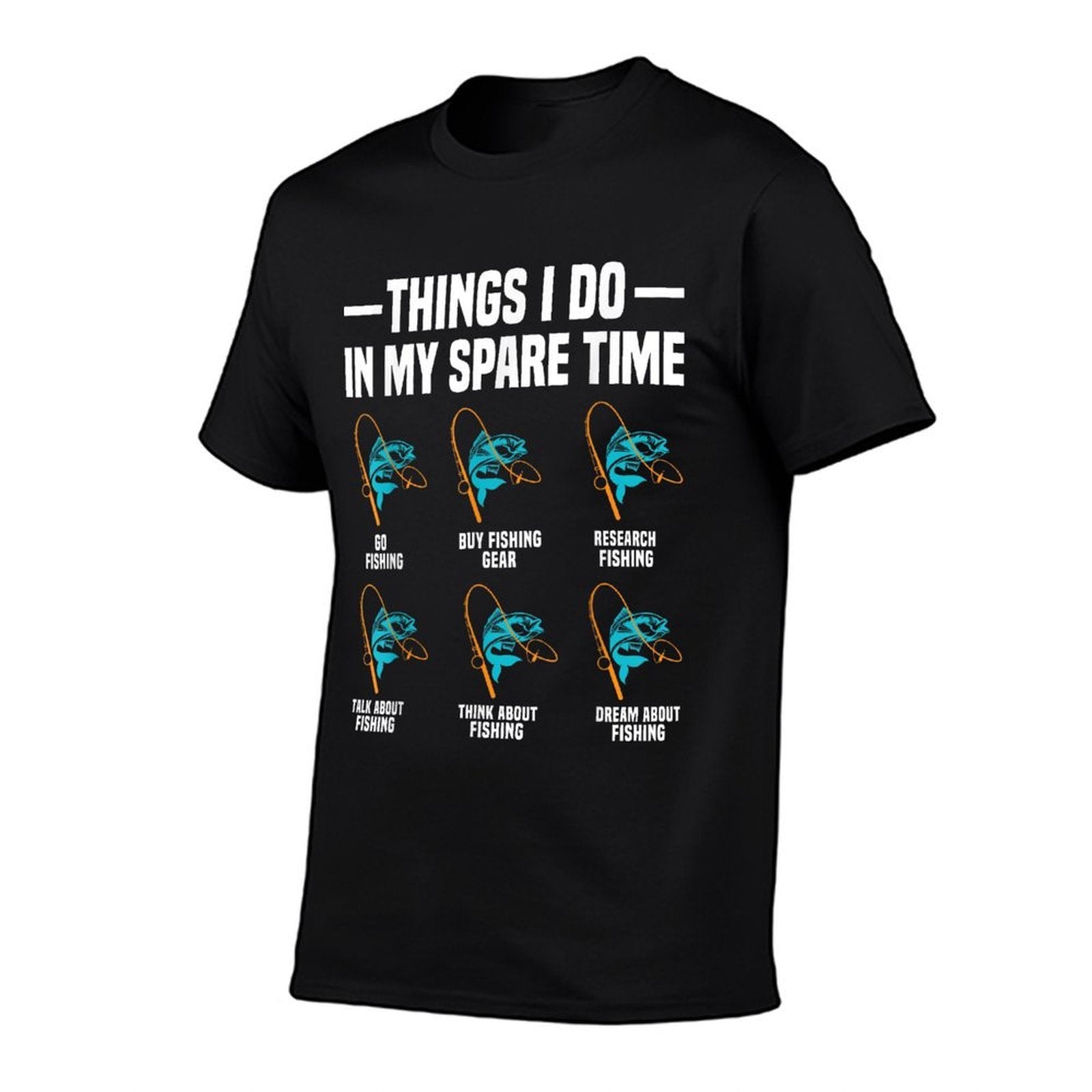 Fishing Things I Do In My Spare Time Funny Fishing Fisherman  Heathered Texture T-Shirt