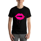 Sexy Pink Hot Lips T Neon 80s Lipstick Kiss Party  Classic T-Shirt