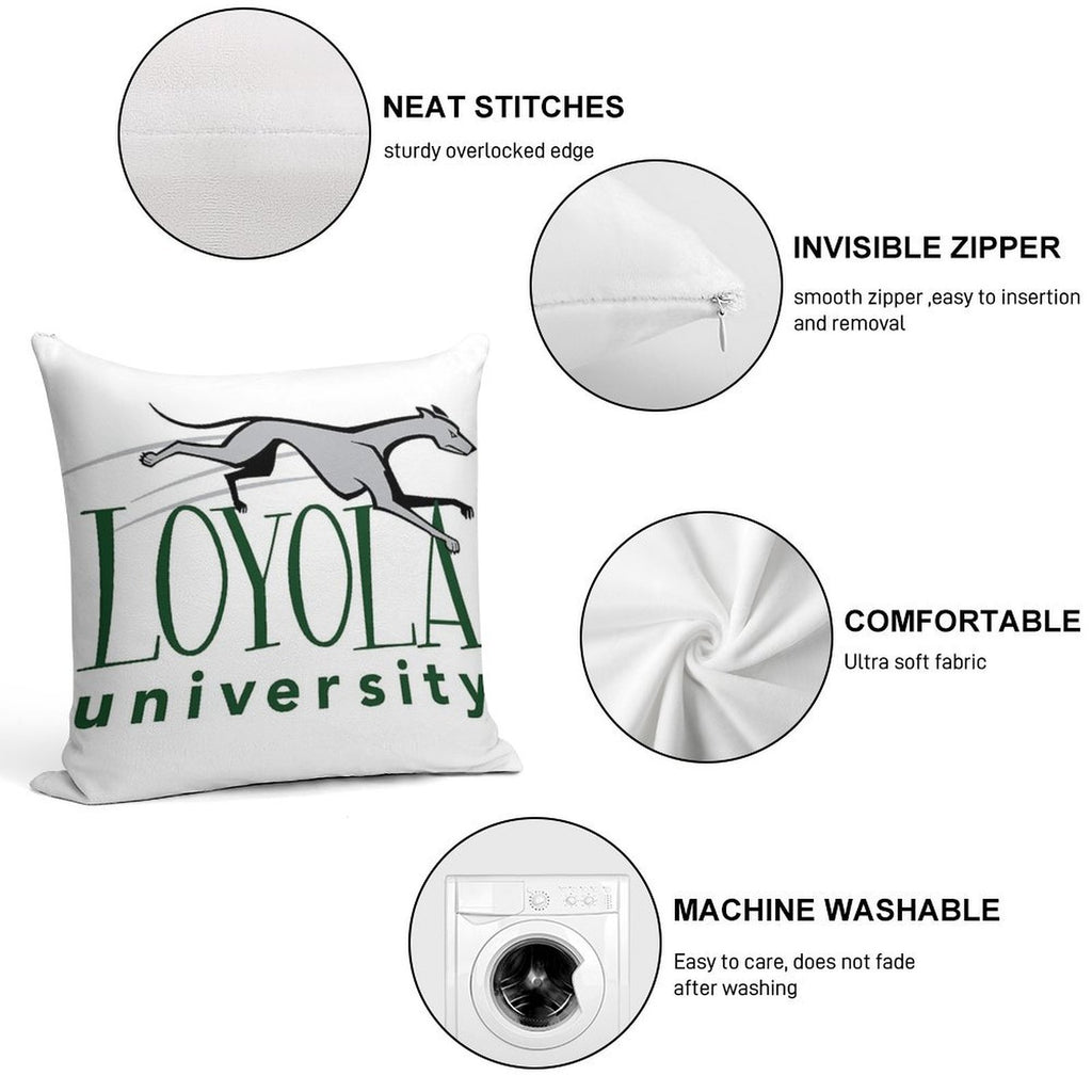 Greyhound Loyola University Soft Short Plush Fabric Throw Pillow