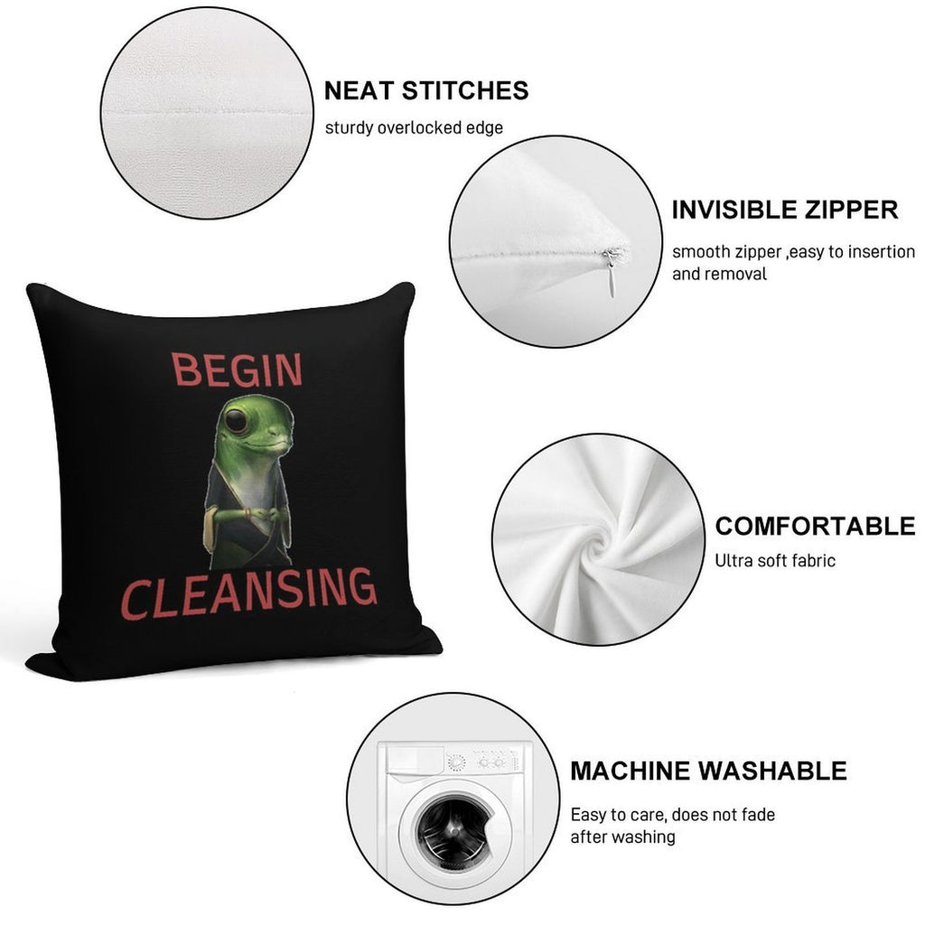 Stellaris Begin Cleansing Priki-ti-ki Gecko Meme Soft Durable Construction Throw Pillow