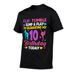 10th Birthday Gymnast Girl 10 Year Old Bday Gymnastics Party  Graphic-printed T-Shirt