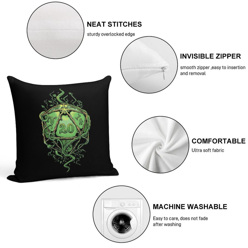 D20 of Growth Soft Fade-Resistant Throw Pillow