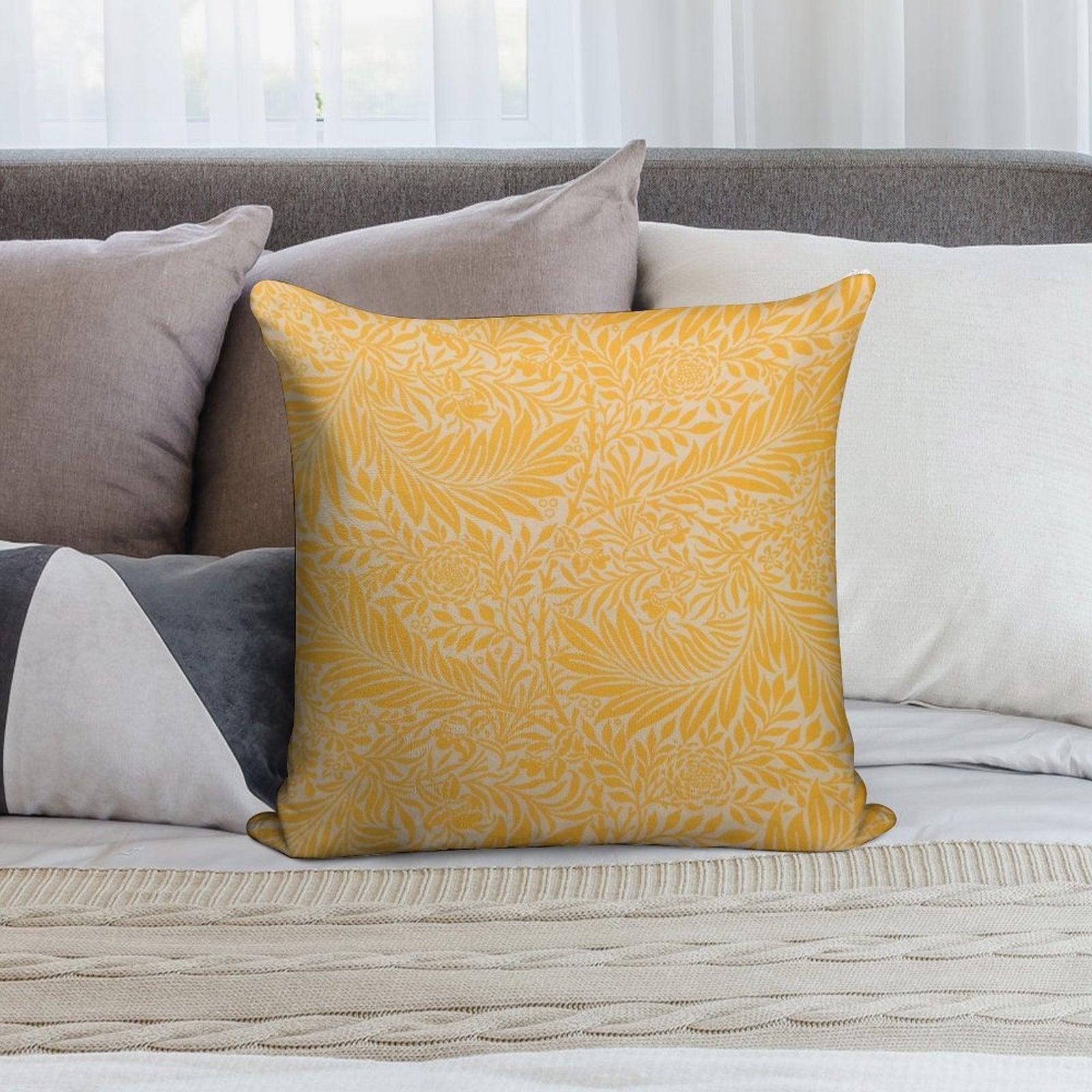 Yellow Larkspur Soft Warmth Comfort Throw Pillow