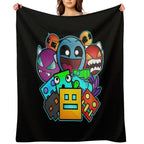 Geometric Dash Plush Throw Blanket