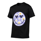 Retro Purple Happy Face Checkered Pattern Smile Face Trendy  Affordable Price T-Shirt