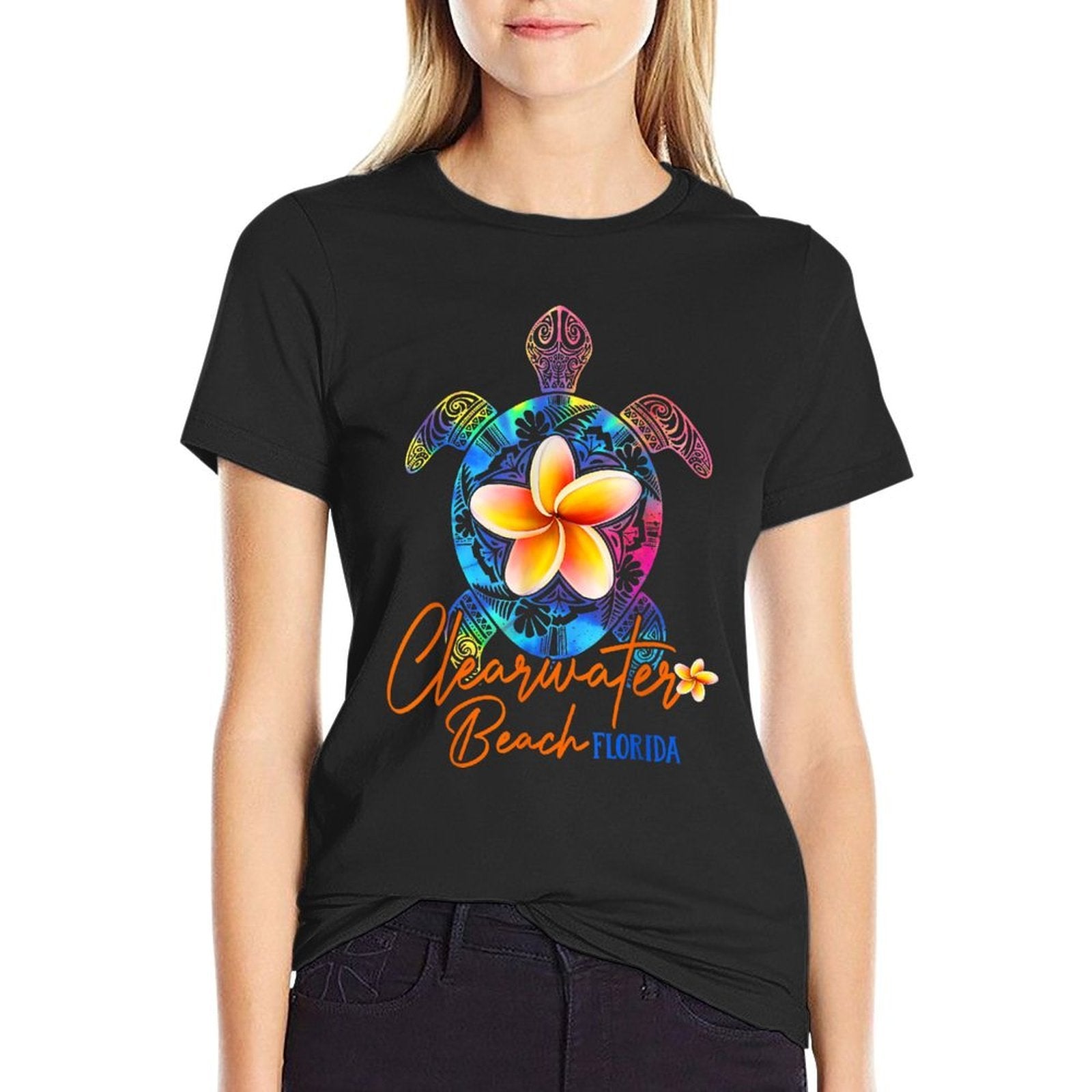 Clearwater Beach Florida Tie Dye Sea Turtle Vacation 2025 Comfortable T-Shirt