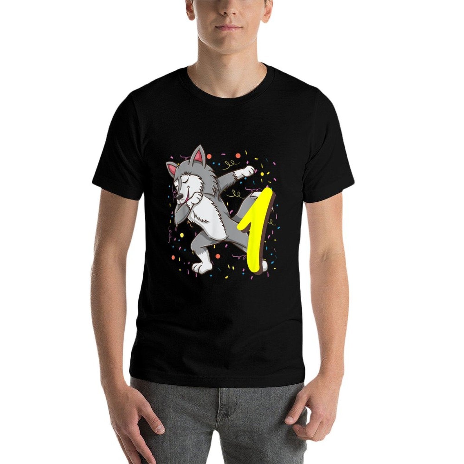 1 Year Old Wolf Birthday  Eco-friendly Material T-Shirt
