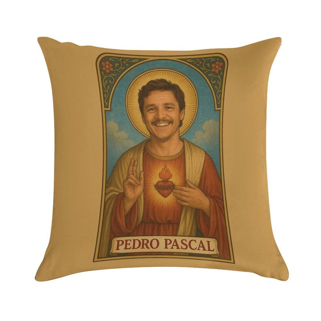 Saint Pedro Pascal – Protector of Chaotic Good Vibes Soft Hidden Zipper Throw Pillow
