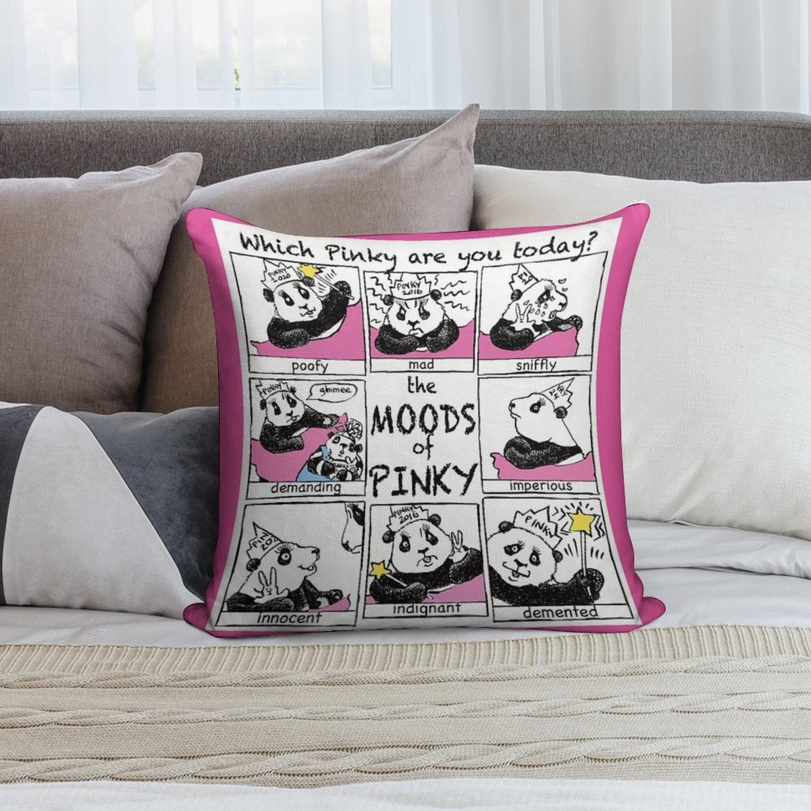 The Moods of Pinky Soft High-Density Material Throw Pillow