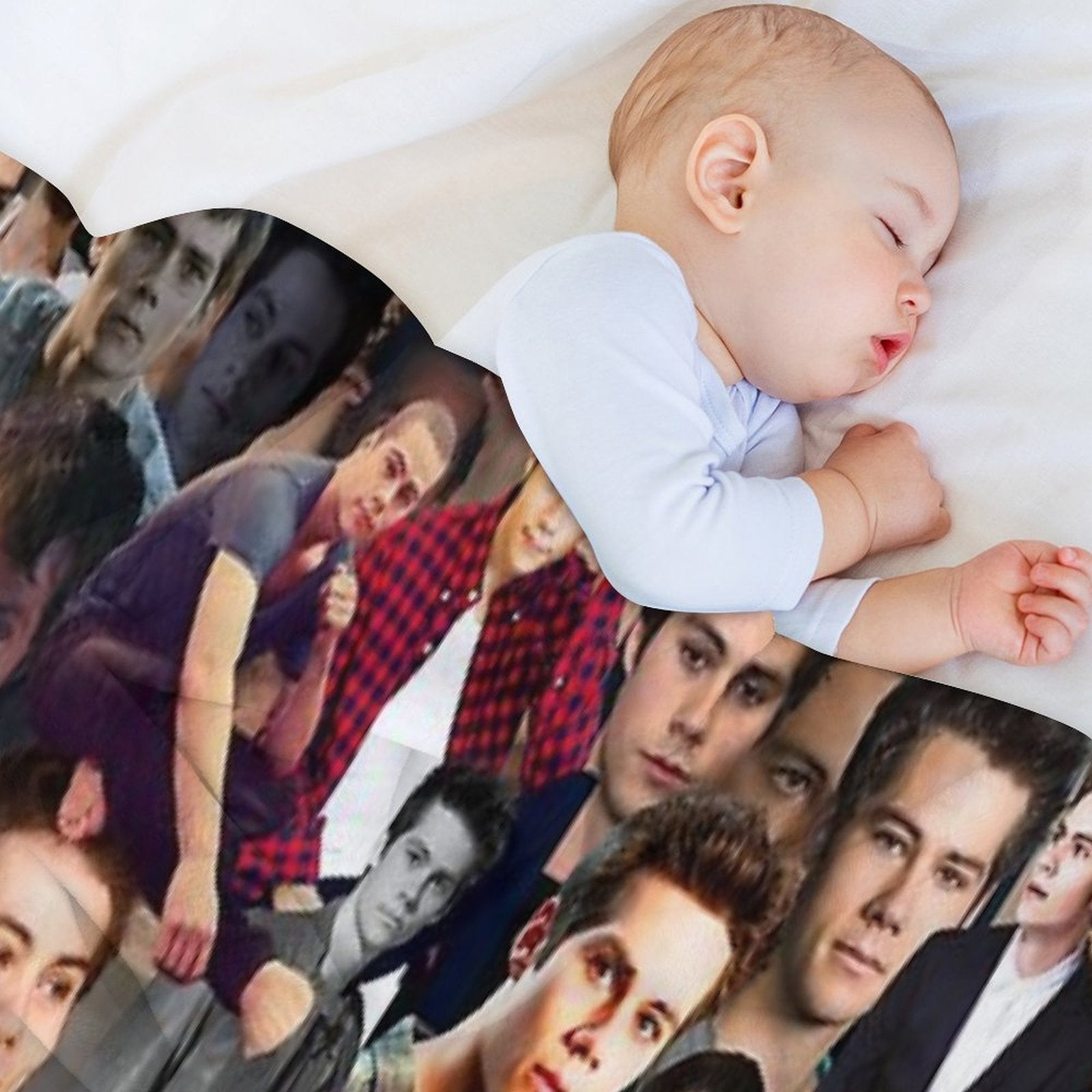 Dylan O'Brien Abstract Seamless Collage Pattern Wrinkle-free Throw Blanket