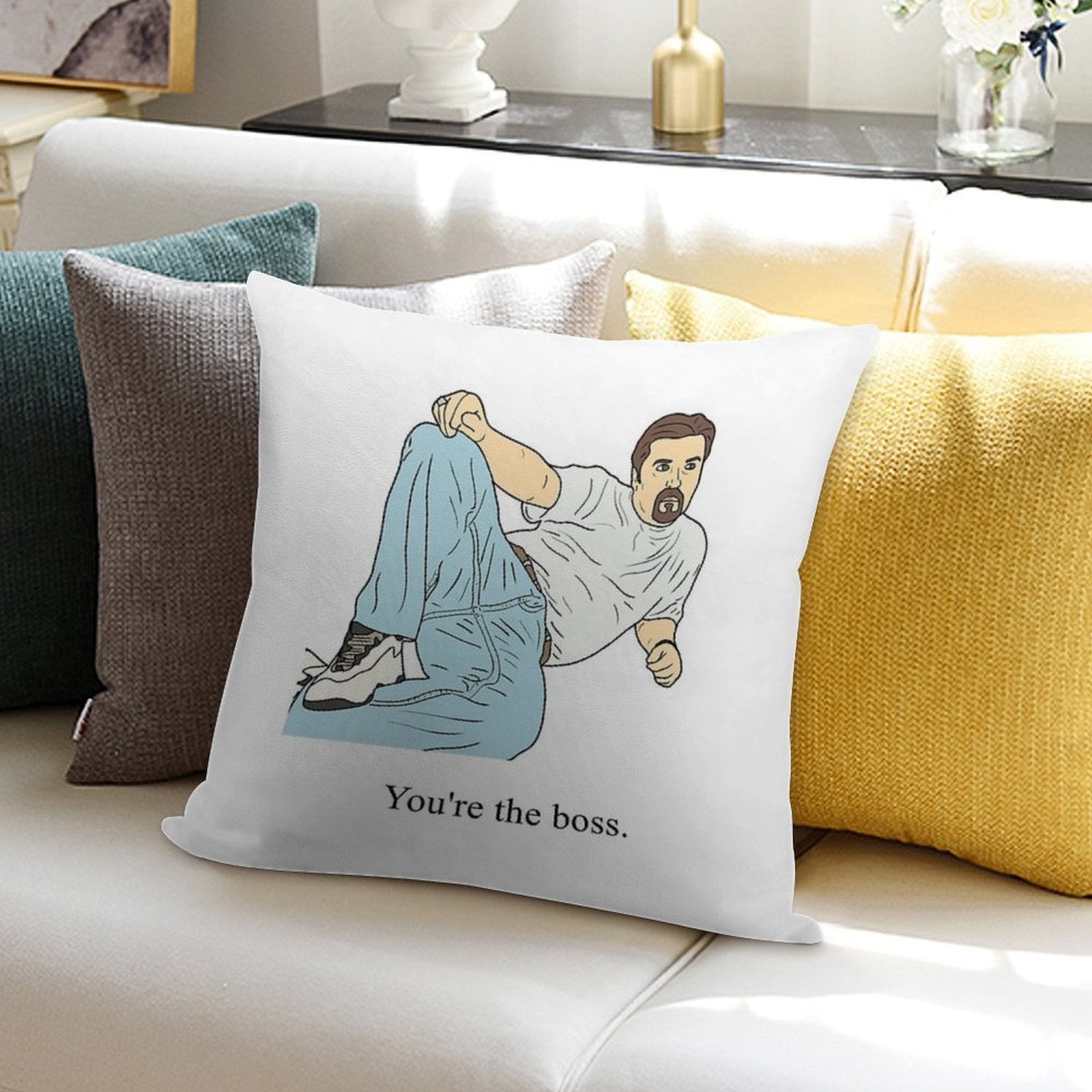 David Brent  You're The Boss Soft Easy Maintenance Throw Pillow
