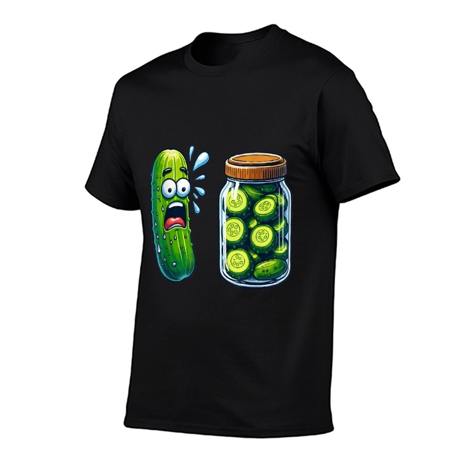 Funny Pickle Surprise A Cucumber And A Jar Of Sliced Pickles  Moisture-wicking T-Shirt