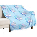 Miku And Cinnamoroll with Bows Plush Throw Blanket