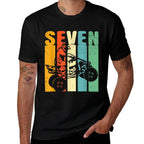 7th Birthday ATV Off Road Four Wheeler Quad Bike Mud Racing  Oversized Silhouette T-Shirt