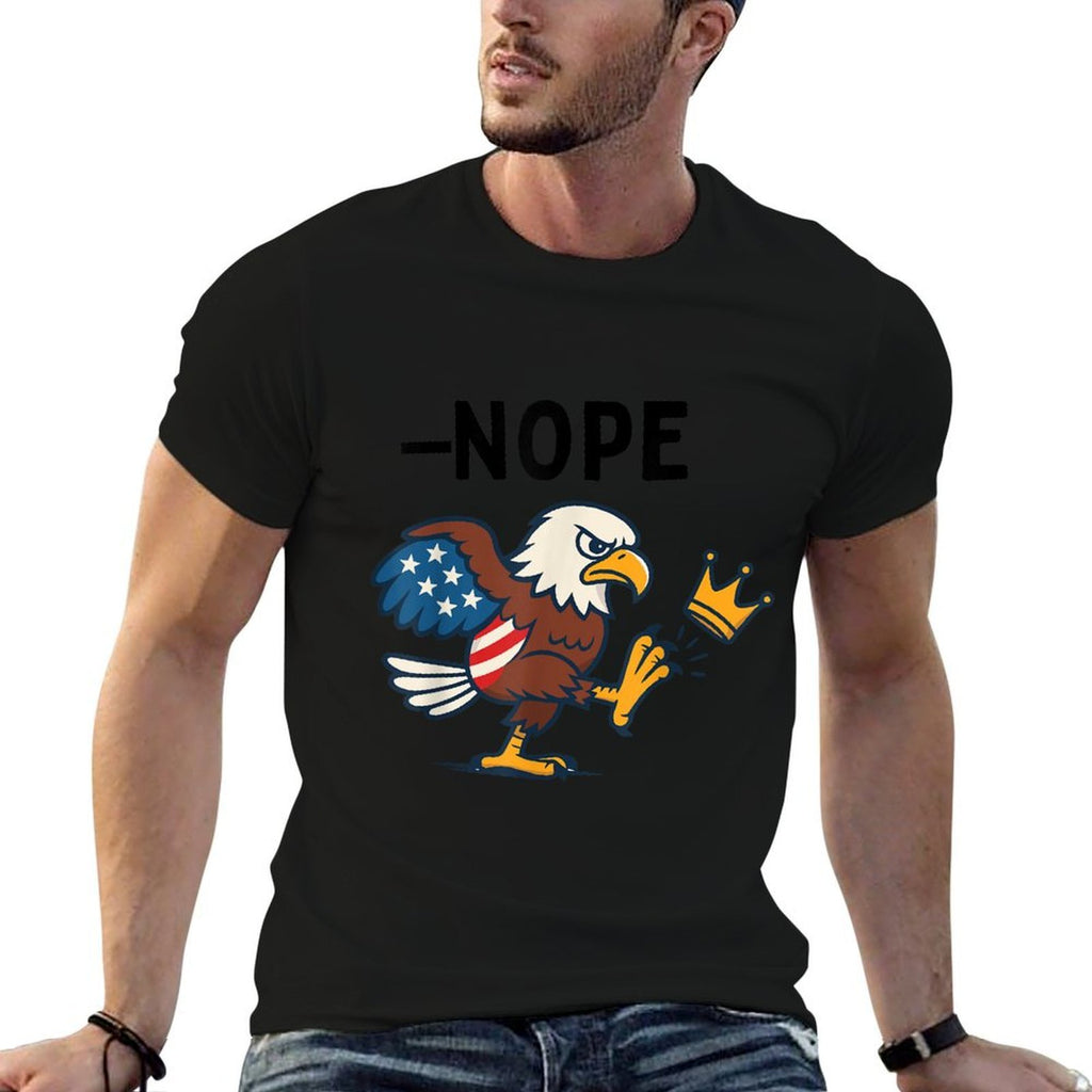 Nope, No Kings In America USA Bald Eagle 4th Of July Resist  Wrinkle-resistant T-Shirt