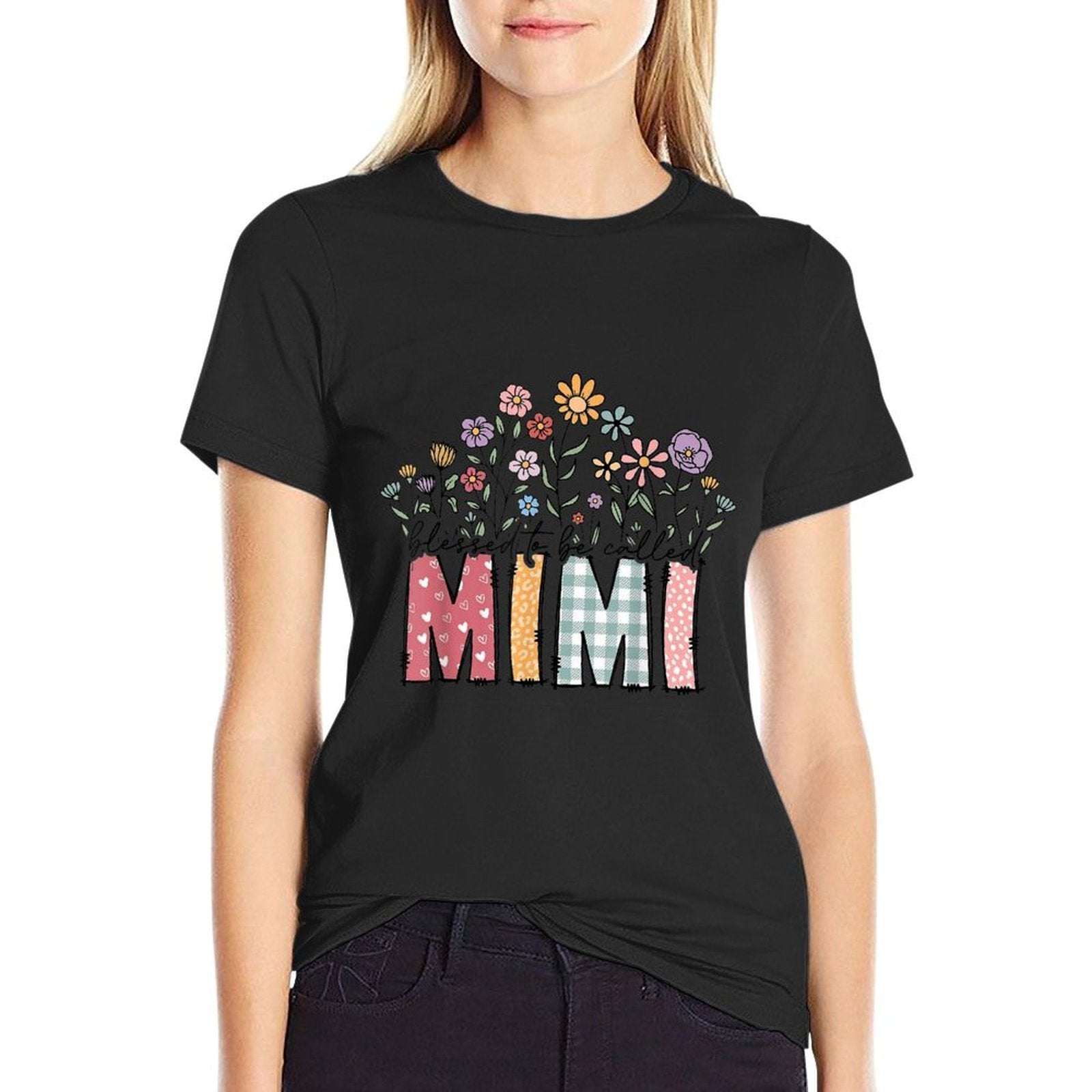 Blessed To Be Called Mimi Floral Mothers Day  Vintage-inspired T-Shirt