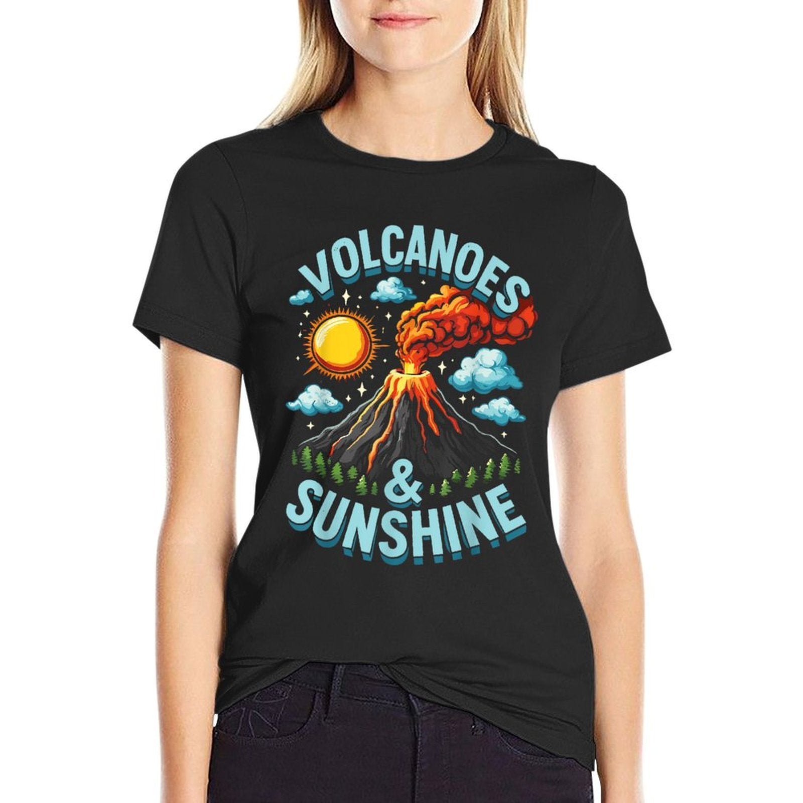 Lava Geologist Volcano Lover Volcanoes  Sunshine  Easy-care T-Shirt