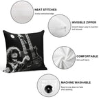 Jimmy Guitaris Poster Soft Hidden Zipper Throw Pillow