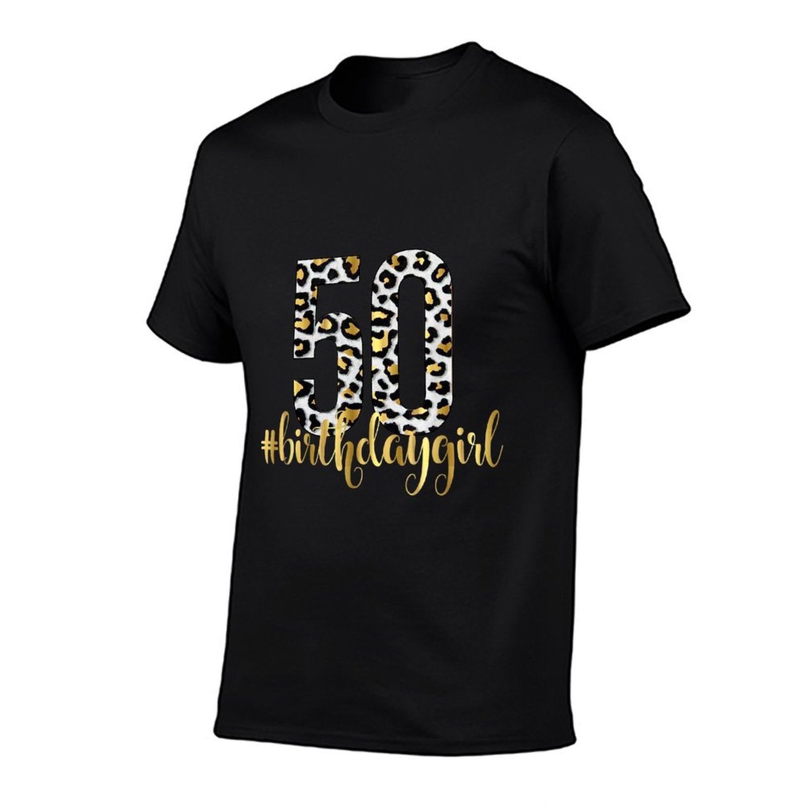 50th Birthday Girl Outfit Glam Leopard Animal Print  Relaxed-fit T-Shirt
