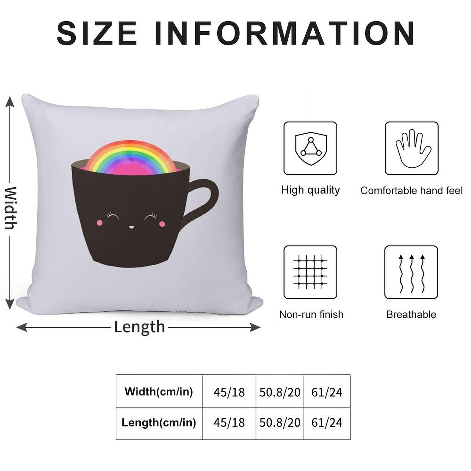 Rainbow in My Cup Soft Warmth Comfort Throw Pillow