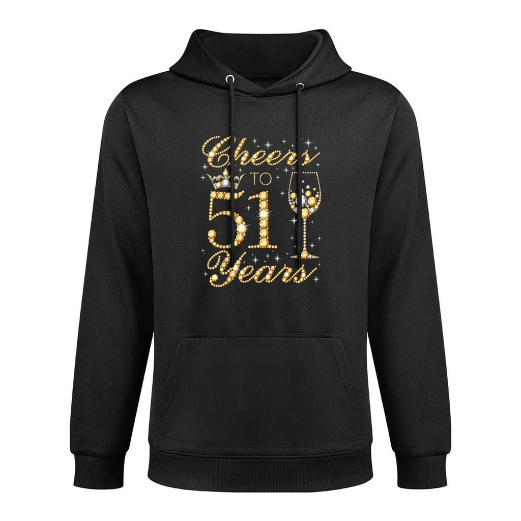 Cheers to 51 Years, 51st Queen's Birthday, 51 Years Old Moisture-Wicking Hoodie