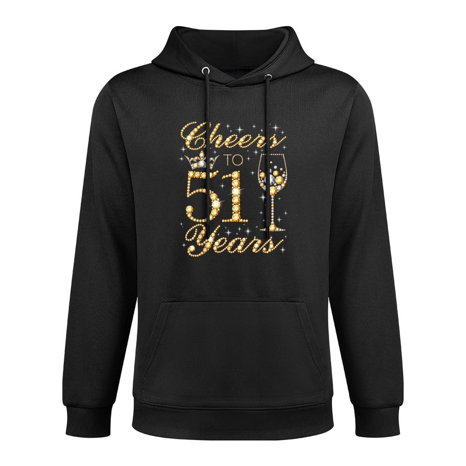 Cheers to 51 Years, 51st Queen's Birthday, 51 Years Old Moisture-Wicking Hoodie