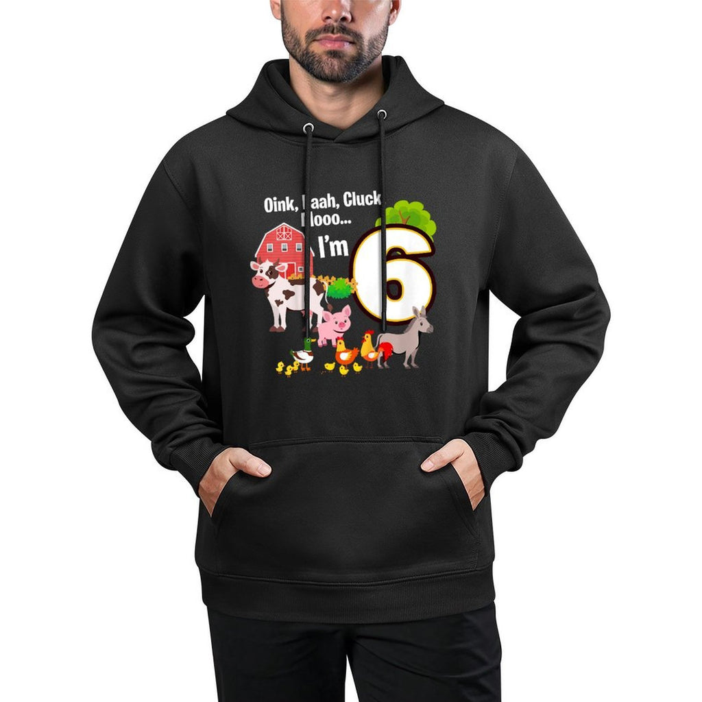 Kids 6th Birthday Six Year Old Farm Birthday Party Animals Easy Care Hoodie