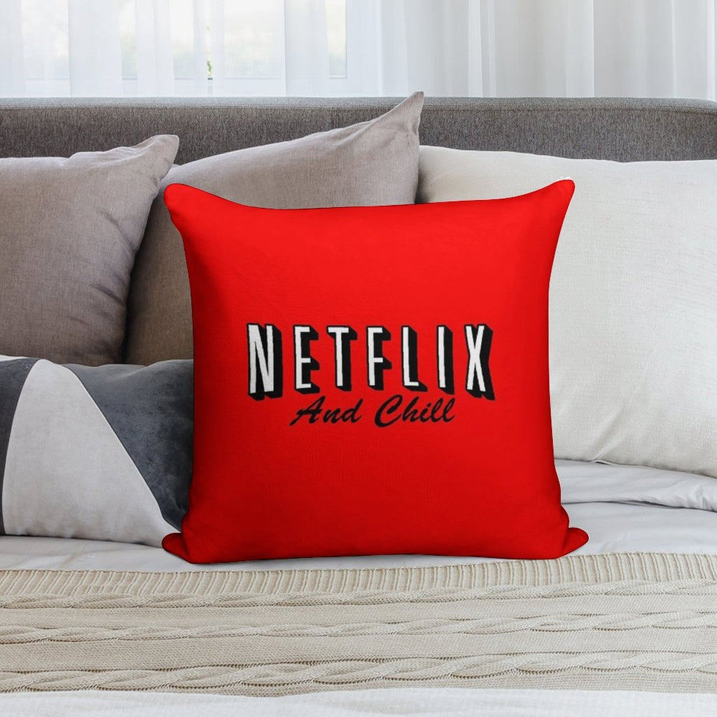 Netflix And Chill Soft Hidden Zipper Throw Pillow