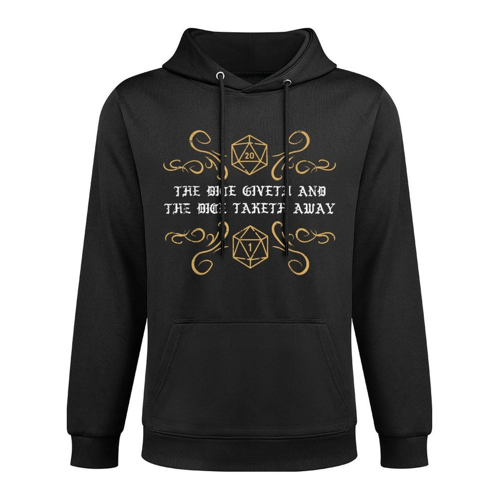 Gaming The Dice Giveth Taketh Away Funny Gamer Men Boys Kids Versatile Streetwear Hoodie