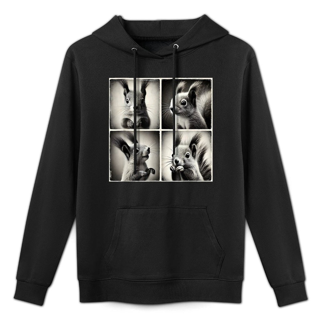 Squirrel Selfie Funny Cute Meme Art Vintage Animal Lover Shrink-Resistant Hoodie
