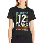 12th Birthday 12 Years Old Vintage Retro 144 Months  Durable T-Shirt